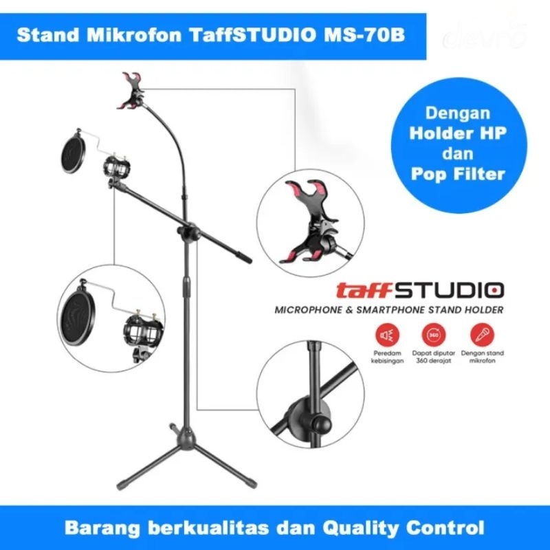 Stand Mic Microphone & Smartphone Lantai Duduk