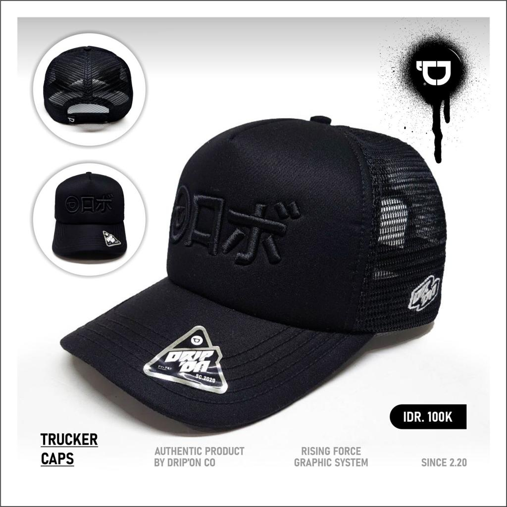 DRIPON Topi Jaring Pria Hitam Abu DO31