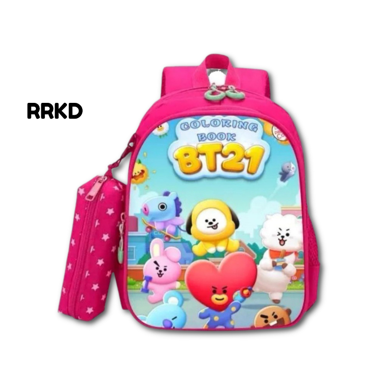 Tas punggung ransel anak sekolah perempuan kelas TK SD PAUD karakter lucu BT21