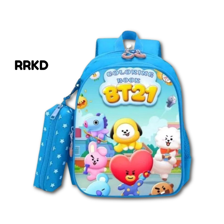 Tas punggung ransel anak sekolah perempuan kelas TK SD PAUD karakter lucu BT21