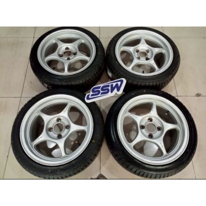 velg seken racing enkei tulang ring 15x6,5 pcd 4x100 ban 195 45 r15