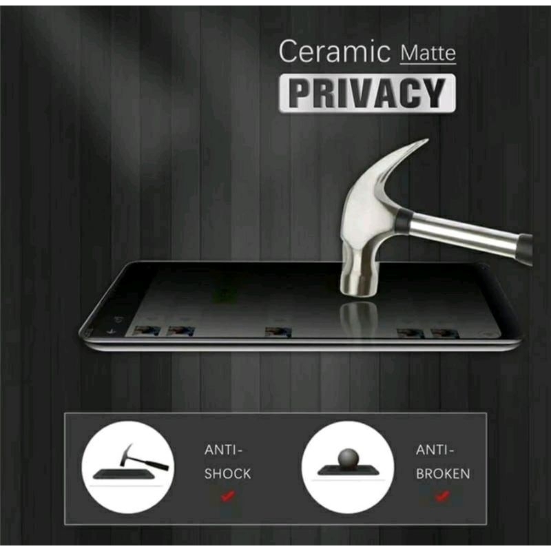 Matte Spy Xiaomi Redmi K20 / K20 Pro / K30 / K30 Pro / K30 Pro Zoom / K40 / K40 Gaming / K40 Pro / K40 Pro+   Tempered Glass Ceramic Matte Spy / Anti Gores Keramik Privasi