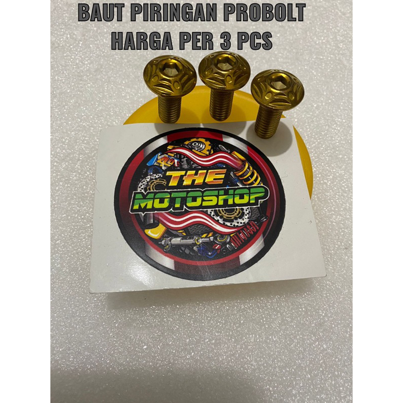 BAUT PROBOLT PIRINGAN CAKRAM DISC DEPAN BELAKANG MODEL BINTANG BLUE / GOLD BAUT PIRINGAN CAKRAM DISC THAILAND