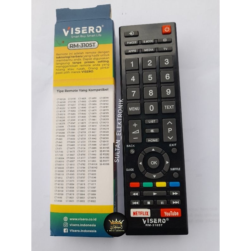 REMOT/REMOTE  SMART TV TOSHIBA REGZA LCD/LED ANDROID RM-3105T MULTI