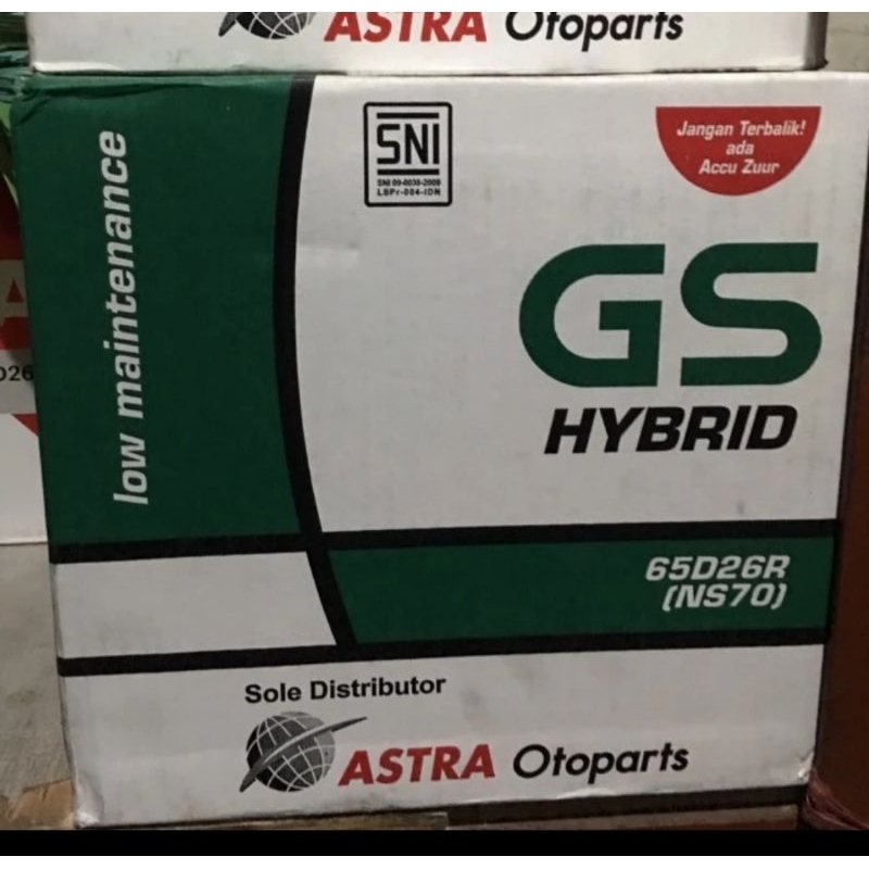 Aki /ACCU BASAH GS HYBRID NS70 / 65D26R