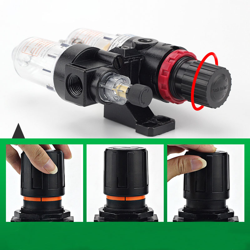 AFC2000 Air Filter Regulator Atau Saringan Kompresor Plus Coupler Sm Dan Pm Drat 1/4