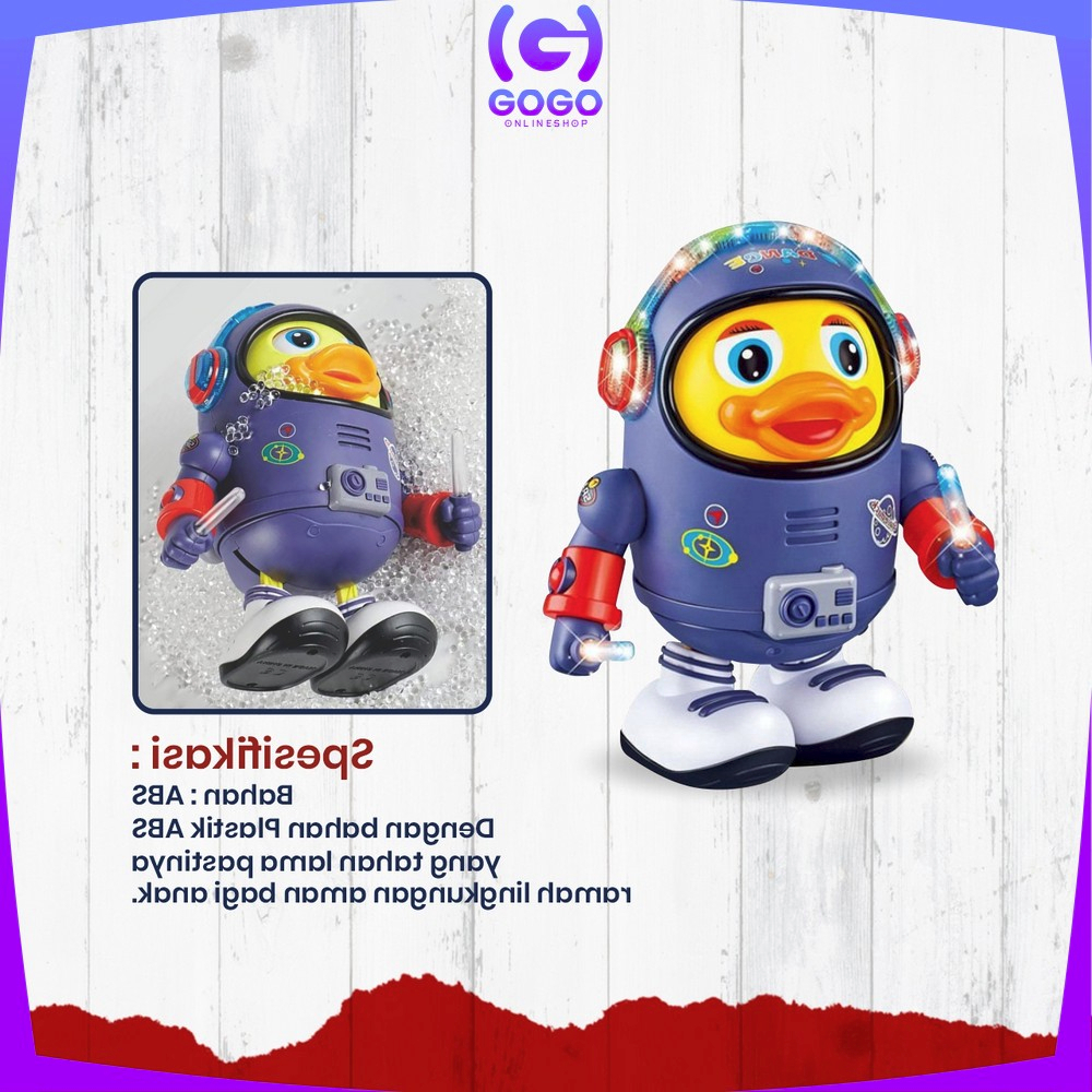 GOGO-M311 Mainan Anak Bebek Astronot Joget Robot Menari Ada Lampu + Musik / Dancing Robot Joget Space Duck Dance Kids / Mainan Bebek Luar Angkasa