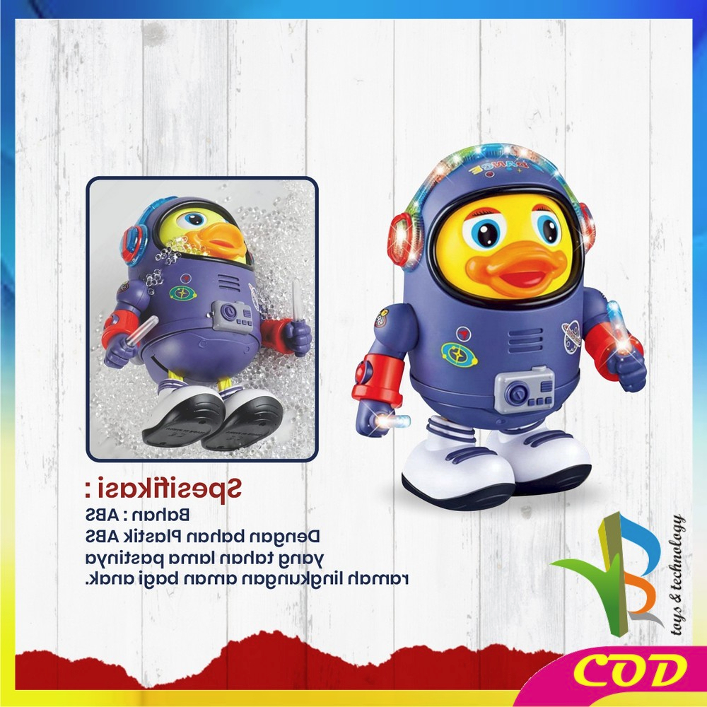 RB-M311 Mainan Anak Bebek Astronot Joget Robot Menari Ada Lampu + Musik / Dancing Robot Joget Space Duck Dance Kids / Mainan Bebek Luar Angkasa