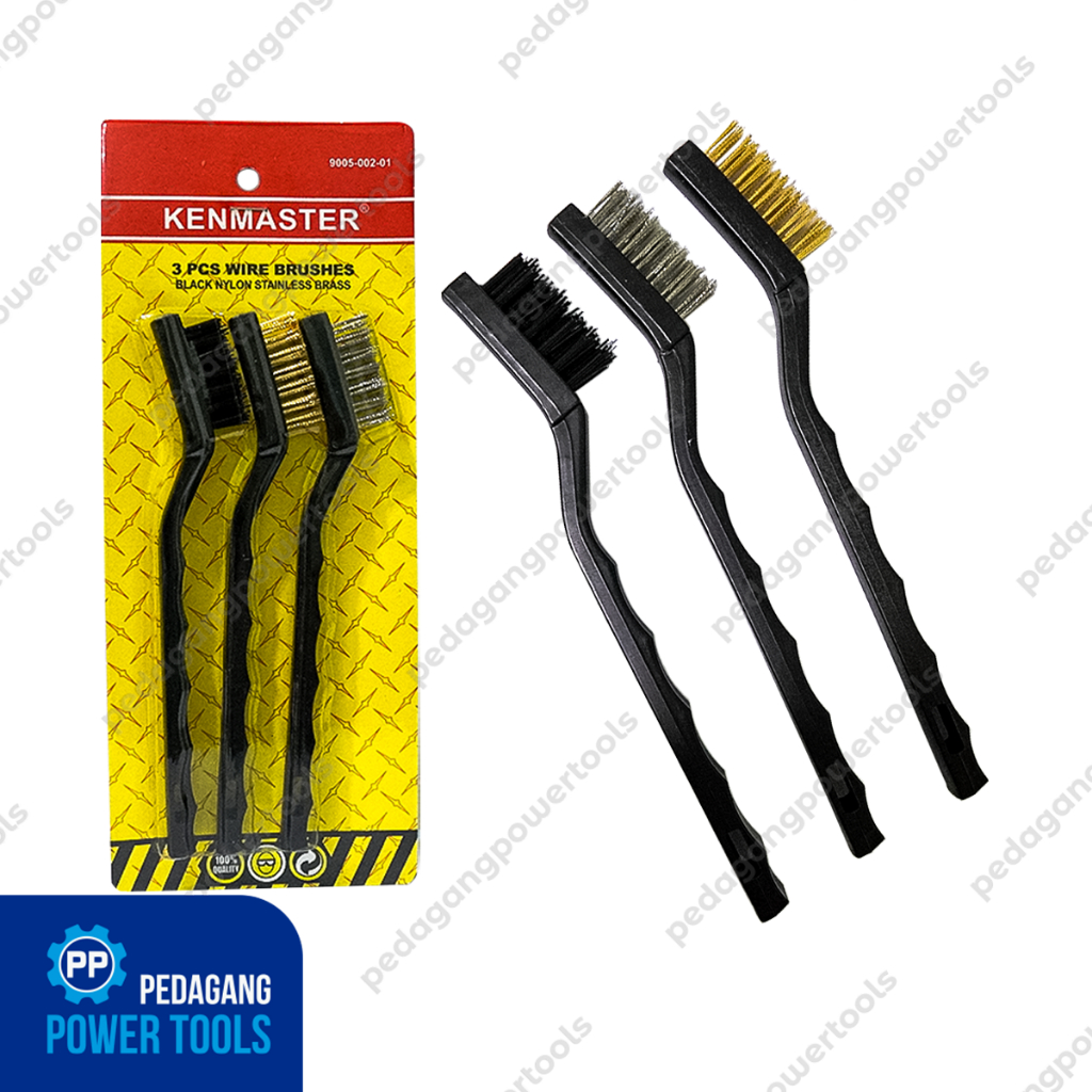 KENMASTER SIKAT KAWAT MINI SET 3 PCS 7 INCH WIRE BRUSHES 3 IN 1