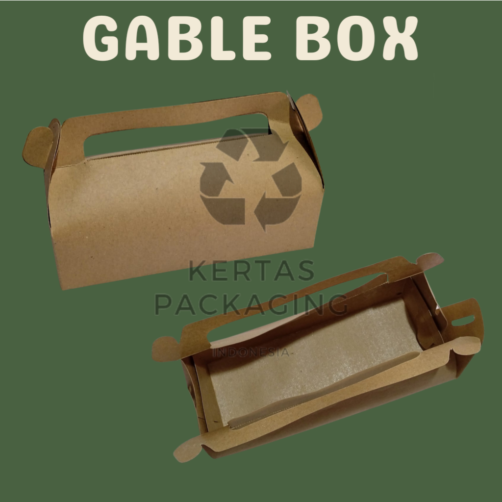 

Gable box Kraft Back/ Box snack / Kotak kue coklat (Bolu Gulung)