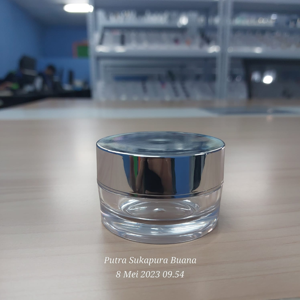jar 15 gram kaca bening tebal tutup silver / Pot crea, jar kaca 15 gram / Pot cream 15 gram / Pot ka