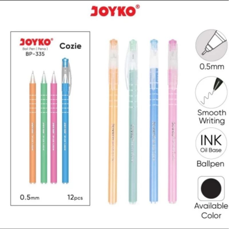 

Ball Pen Pulpen Pena Joyko BP-335 Cozie 0.5 mm 1 Box 12 Pcs