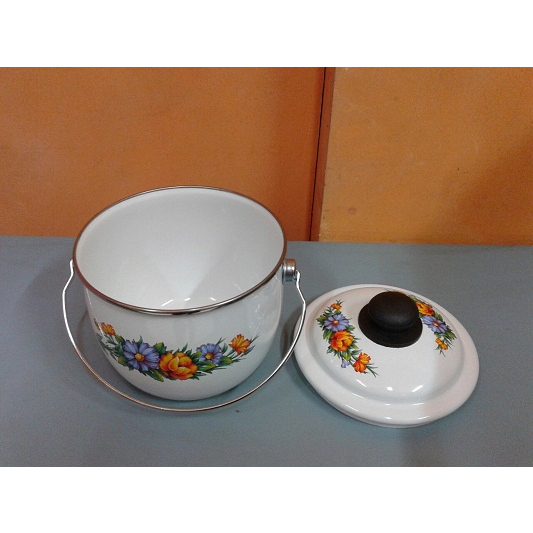 DM - Maspion Periuk 20 CM Porcelain Enamel on Steel - Putih | PAnci Kuah Soto Rawon Handle Pegangan Atas