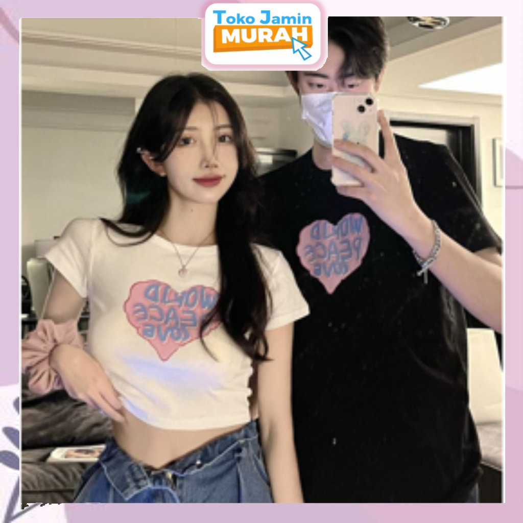 TJM BJ377 Baju Atasan Crop Top Lengan Pendek Kaos Wanita Kekinian Fashion Korean