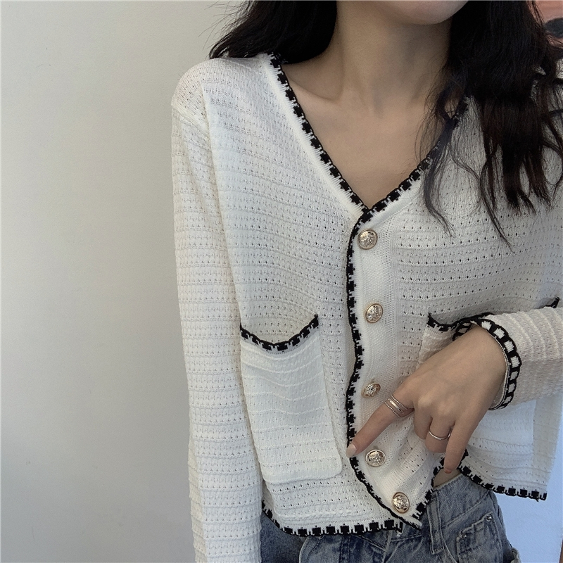 [COD]2 warna cardigan rajut atasan crop top kardigan rajut lengan panjang fashion korea style wanita