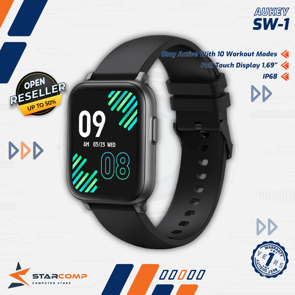 Smartwatch Aukey SW1 Fitness Tracker 10 Activity With IP68 SW-1