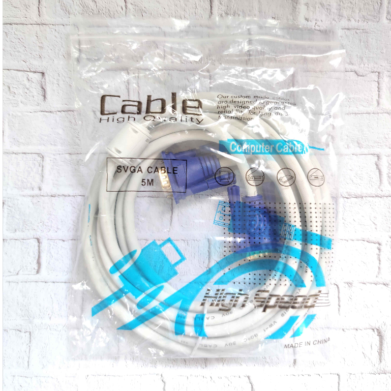 KABEL VGA 5M HIGH QUALITY (GOLD PLATED) / VGA 5 METER / VGA 5 M