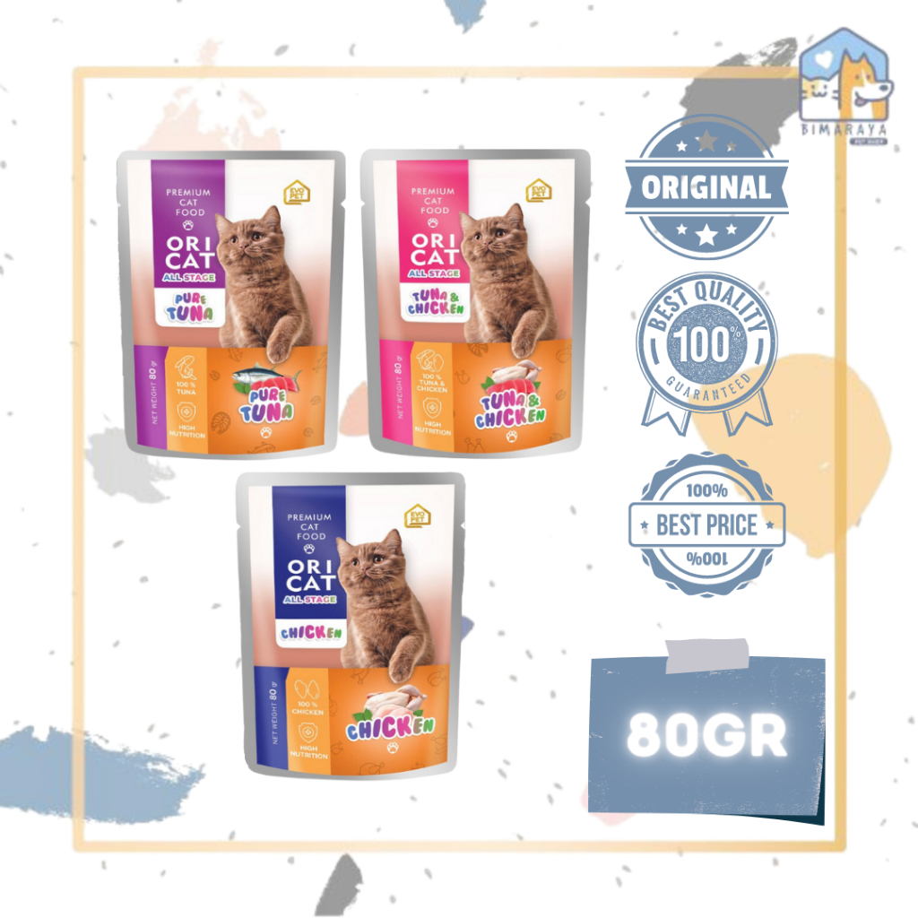 ORI CAT POUCH 80GR // MAKANAN BASAH KUCING // CAT WET FOOD