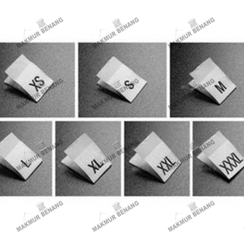 

LABEL SIZE SABLON PUTIH - LABEL UKURAN BAJU S,M,L ISI 288PCS