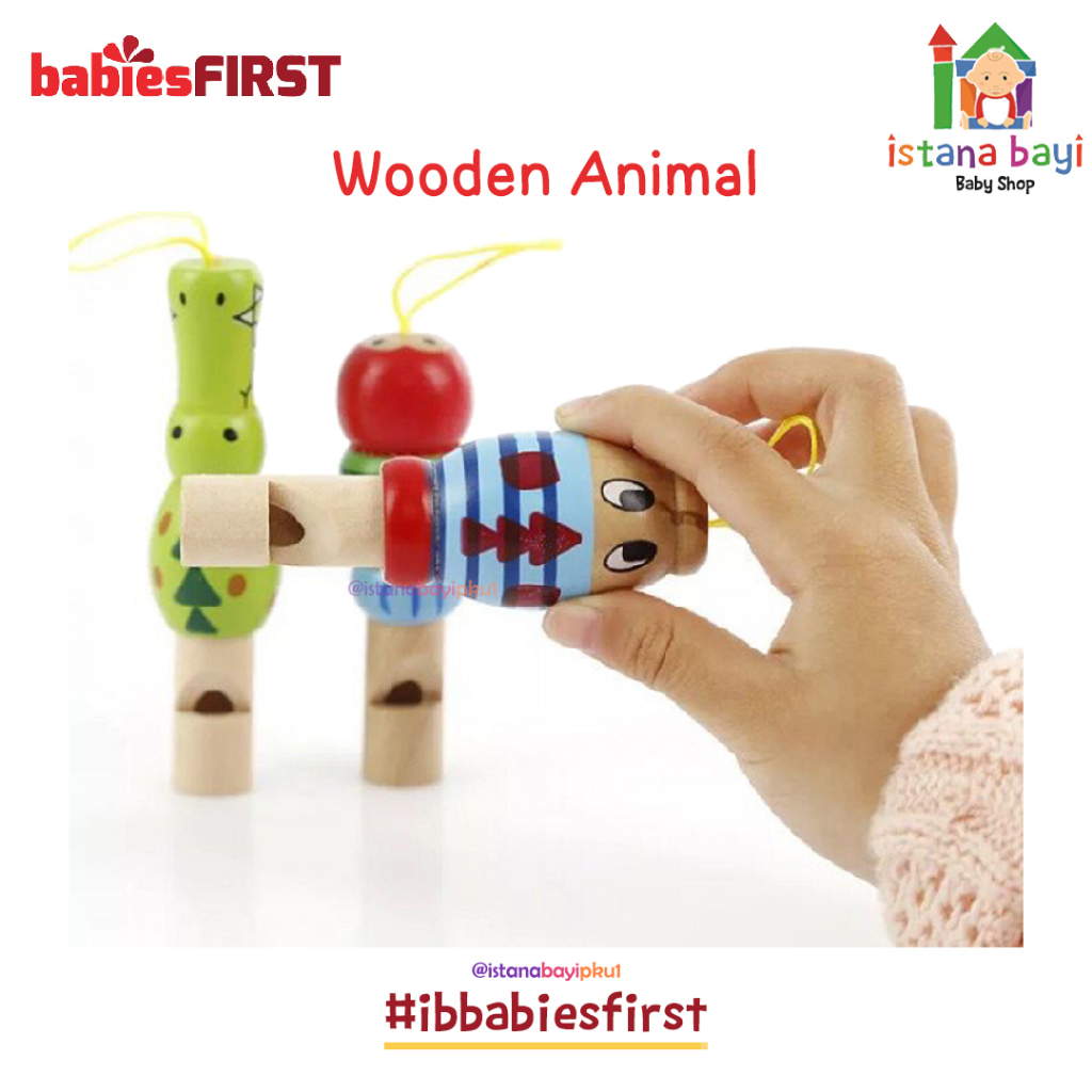 Mainan Edukasi - Baby First Wooden Animal Whistle - Mainan Wooden Animal