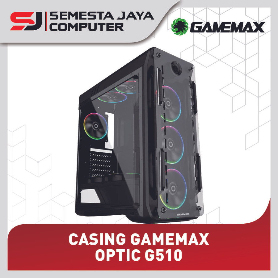 CASING GAMEMAX OPTICAL G510 BLACK - RGB GAMING ATX MIDDLE TOWER CASE