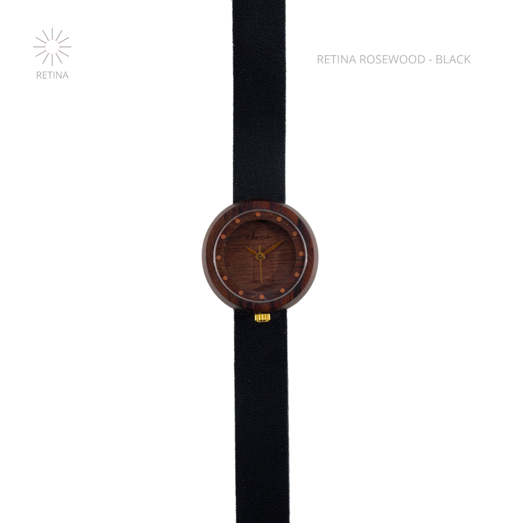 Eboni Jam Tangan Kayu Retina Rosewood - Black