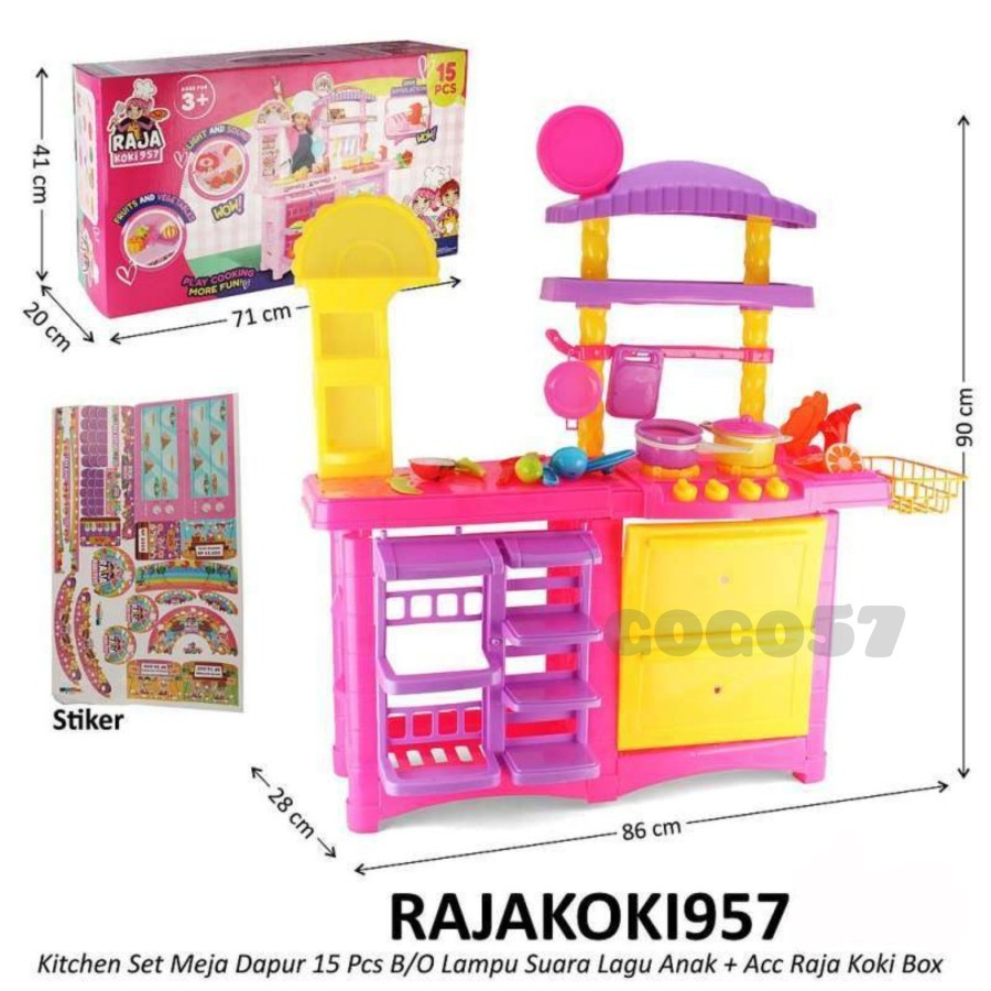 MAINAN MASAK MASAKAN KITCHEN SET JUMBO LAGU+SUARA MASAK