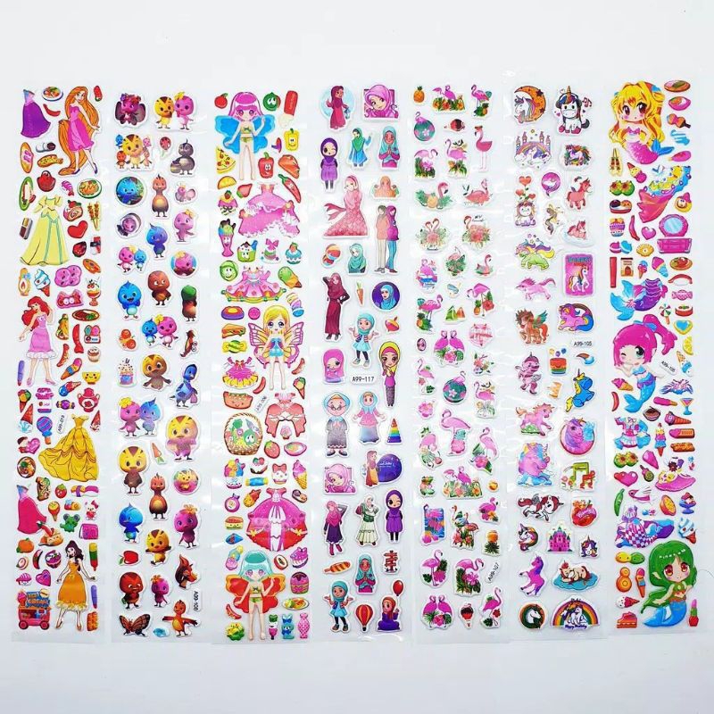Stiker Timbul / Stiker Anak 3D / Stiker Karakter / Stiker Mainan Anak Perempuan