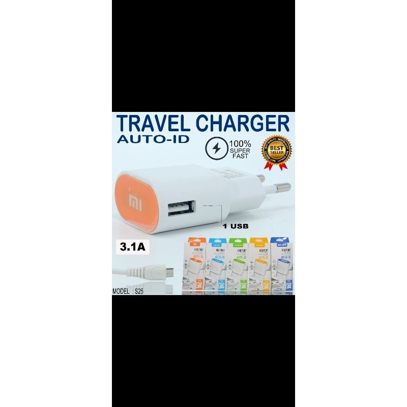 Travel Charger Brand S25 3.1A  VANXU-001 for Oppo, Vivo, Samsung, Xiaomi, Realme