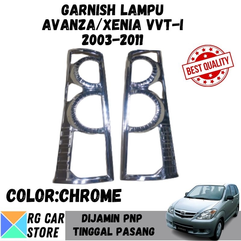 GARNISH LAMPU AVANZA/XENIA 2003-2011 WARNA CHROME DIJAMIN PNP TINGGAL PASANG BERKUALITAS