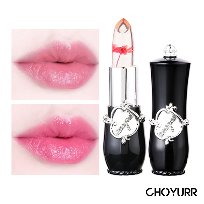 【COD】Lipstick Jelly Transparant Moisturizing Lipstick Bunga Kering  Perubahan Warna Lip Balm-CH