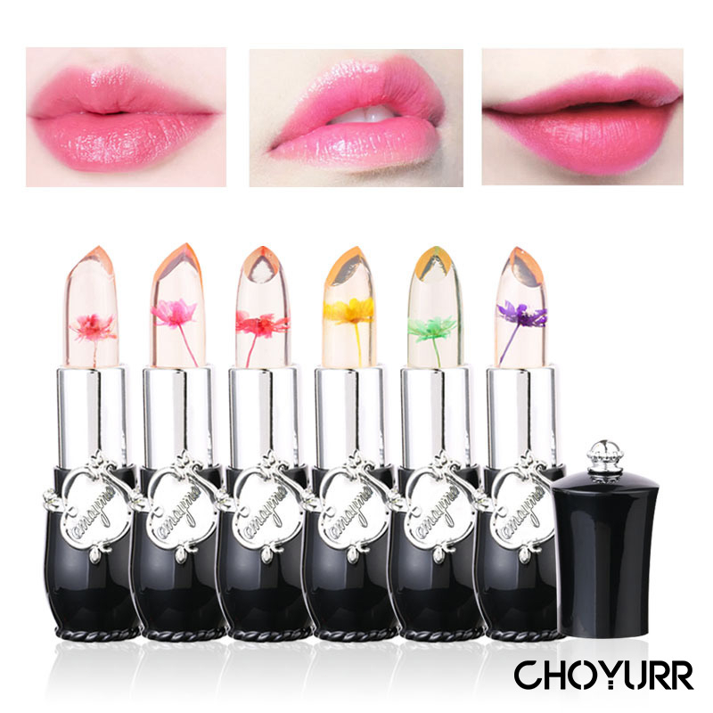 【COD】Lipstick Jelly Transparant Moisturizing Lipstick Bunga Kering  Perubahan Warna Lip Balm-CH