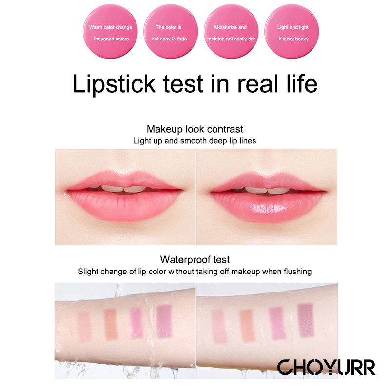 【COD】Lipstick Jelly Transparant Moisturizing Lipstick Bunga Kering  Perubahan Warna Lip Balm-CH