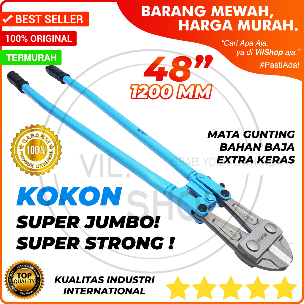 GUNTING BETON GUNTING BESI 48" 1200 MM SUPER JUMBO KOKON KUALITAS BAGUS KUAT / BOLT CUTTER 48 INCH I