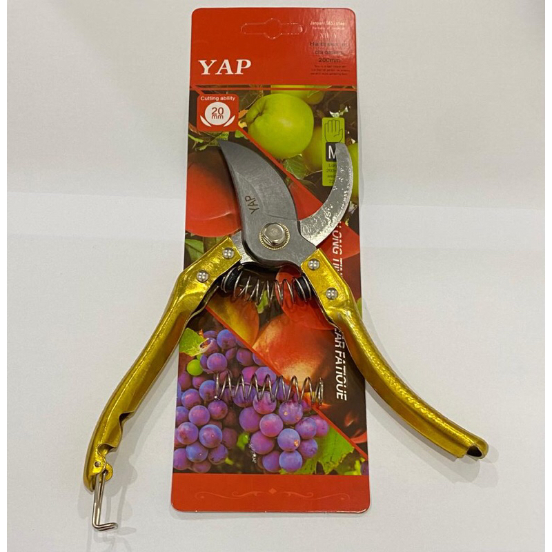 

YAP EMAS Gunting dahan 8” inci gunting bunga GOLD 20CM = 8” gunting ranting dahan gunting jeruk 8 inci SCISSORS BUN ORANGE TWIG BRANCHES GUNTING tanaman GOLD pruning shears kebun