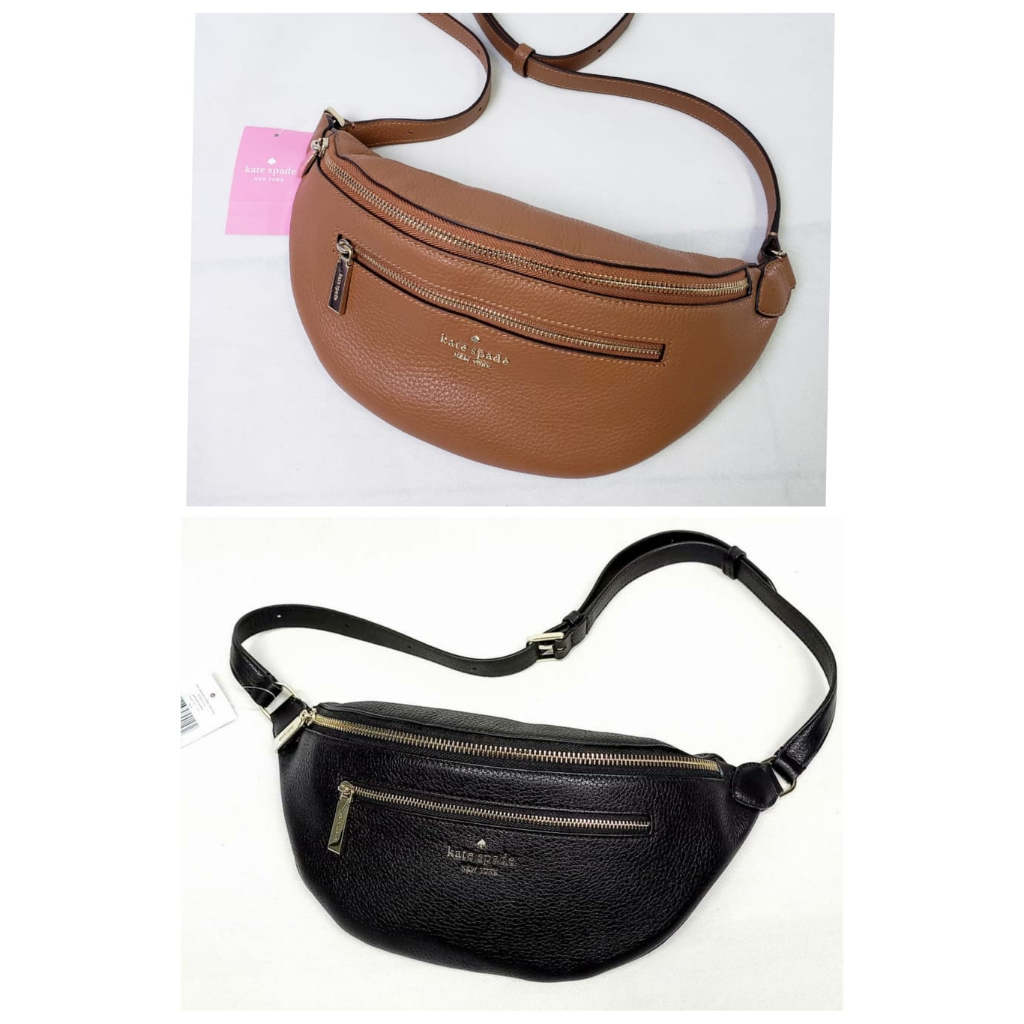 Tas Wanita Branded Kate Spadee KS Leila Pebbled Leather Belt Bag Waist Bag 100% Original
