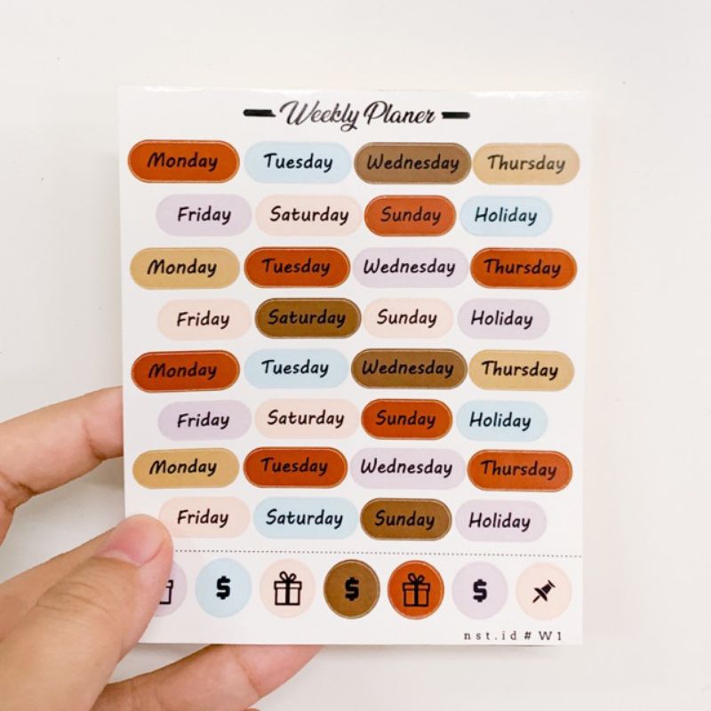 

Stiker Scrapbook Weekly Planner mingguan