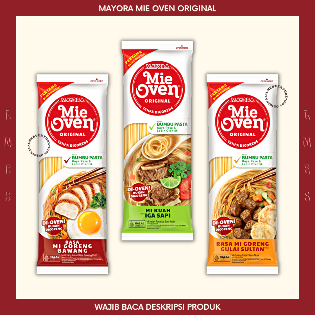[ LMES ] Mi Instan Mayora Mie Oven Original Mi Goreng Bawang - Mi Kuah Iga Sapi - Mi Goreng Gulai Su
