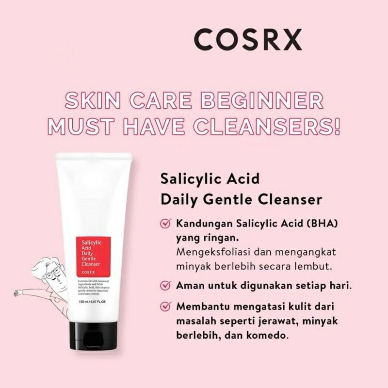 COSRX Salicylic Acid Daily Gentle Cleanser Skin Care - 150 ML - Cleanser Wajah Untuk Kulit Jerawat