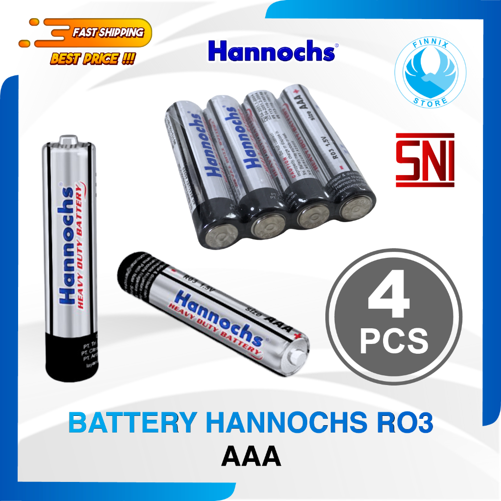 Hannochs RO3 Battery Baterai AAA / A3 Extra Heavy Duty - 4 PCS