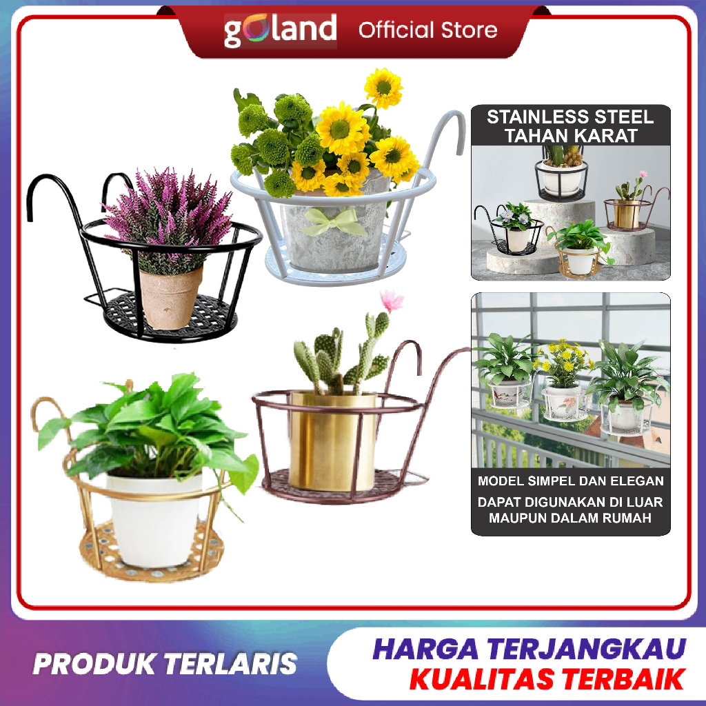 GOLAND RAK BUNGA BALKON RAK POT TANAMAN POT GANTUNG RAK POT BALKON