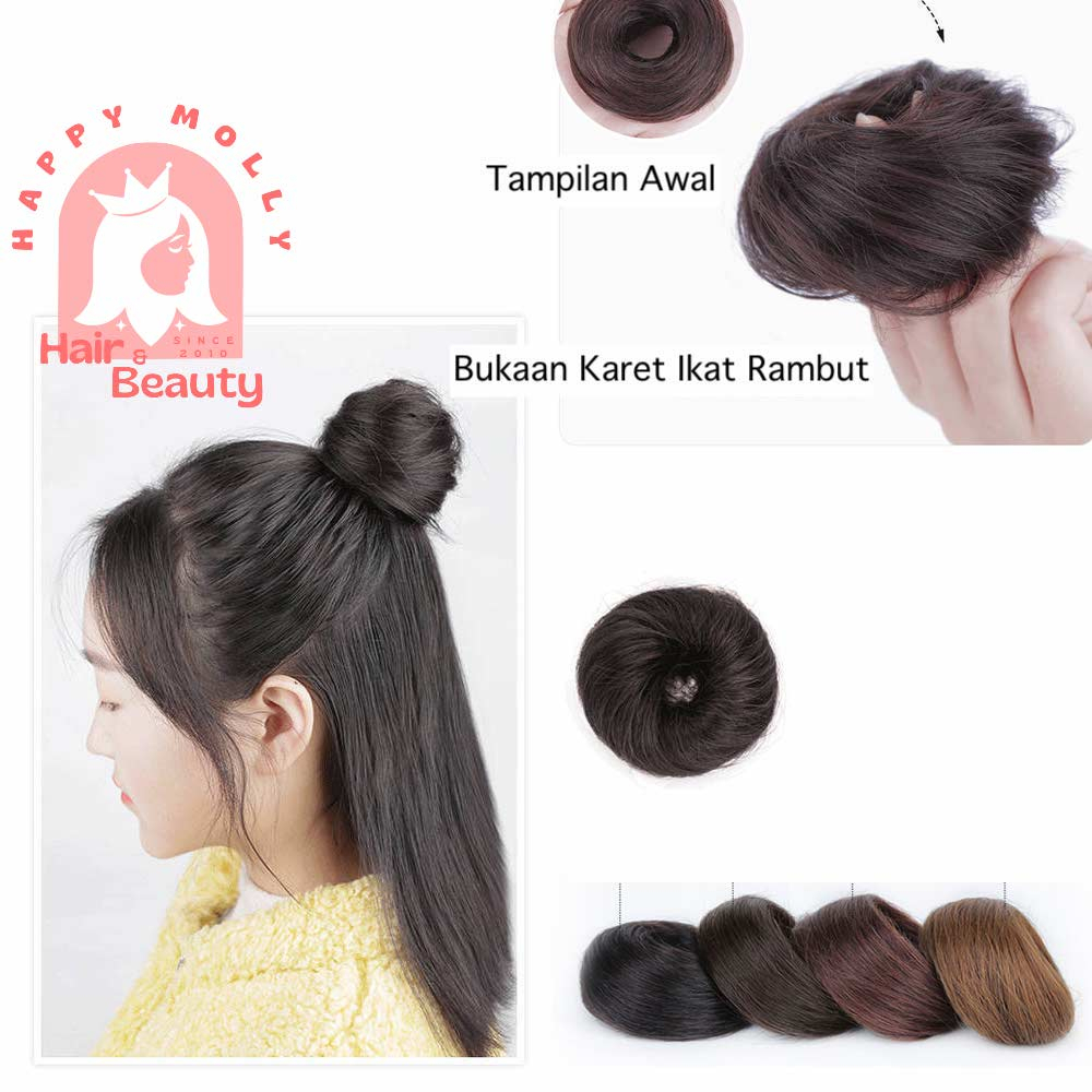 1 pcs Fun Bun Wig Cepol - Konde Karet Rambut Wanita Korea - Sanggul Instant W8230 ( Group )