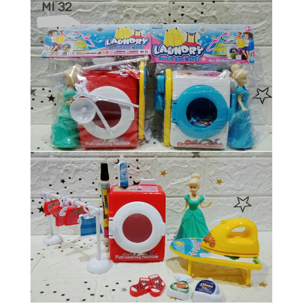 Mainan Mesin Cuci Anak Laundry Set MI32