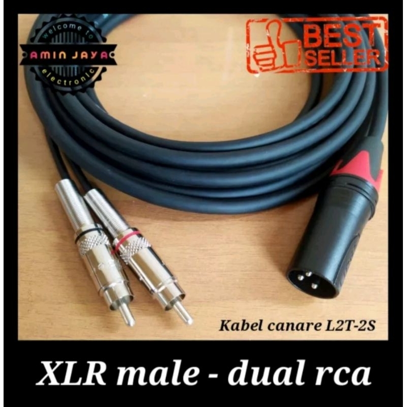 Kabel XLR male to dual rca berkualitas