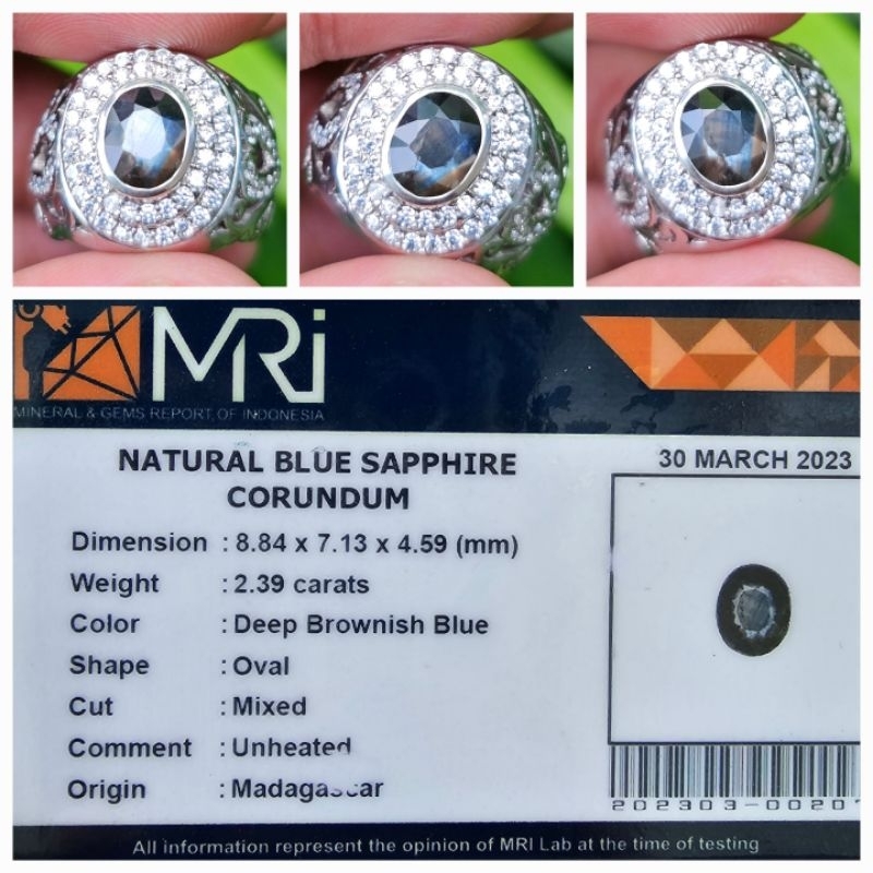 Natural Blue Sapphire No Heat Memo 2.39 crt