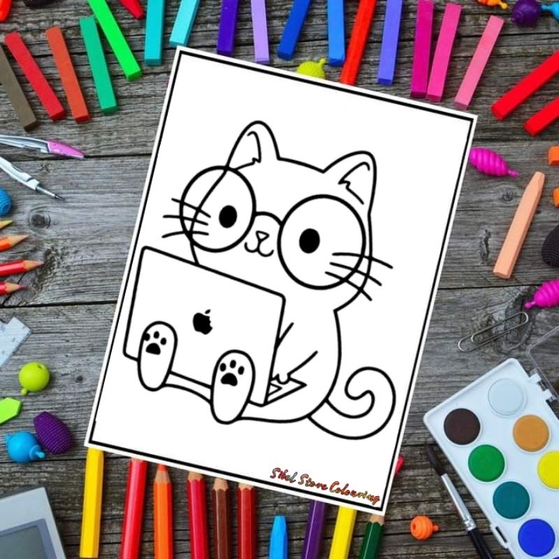 

Kertas Mewarnai Anak Tema Kucing Lucu / Cutie Cat / Kertas Gambar (10 Lembar Gambar)