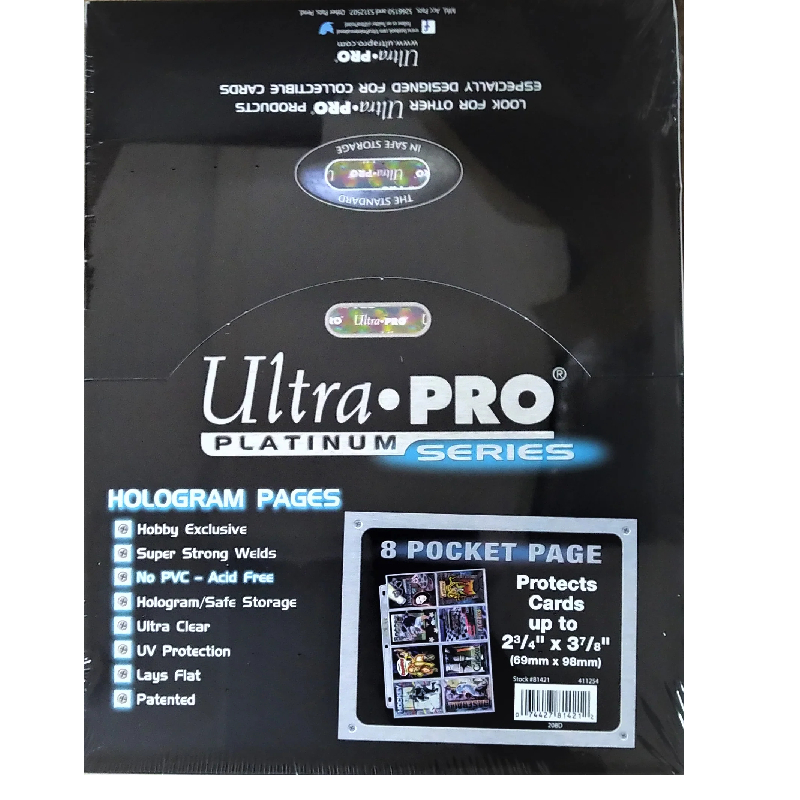 Ultra Pro 8-Pocket Platinum Page with 3-1/2" X 2-3/4" Pocket