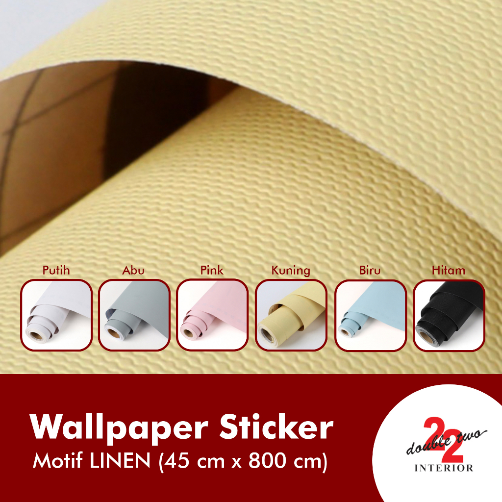 Wallpaper Sticker LINEN / Sticker Dinding / Wall Sticker (per roll)