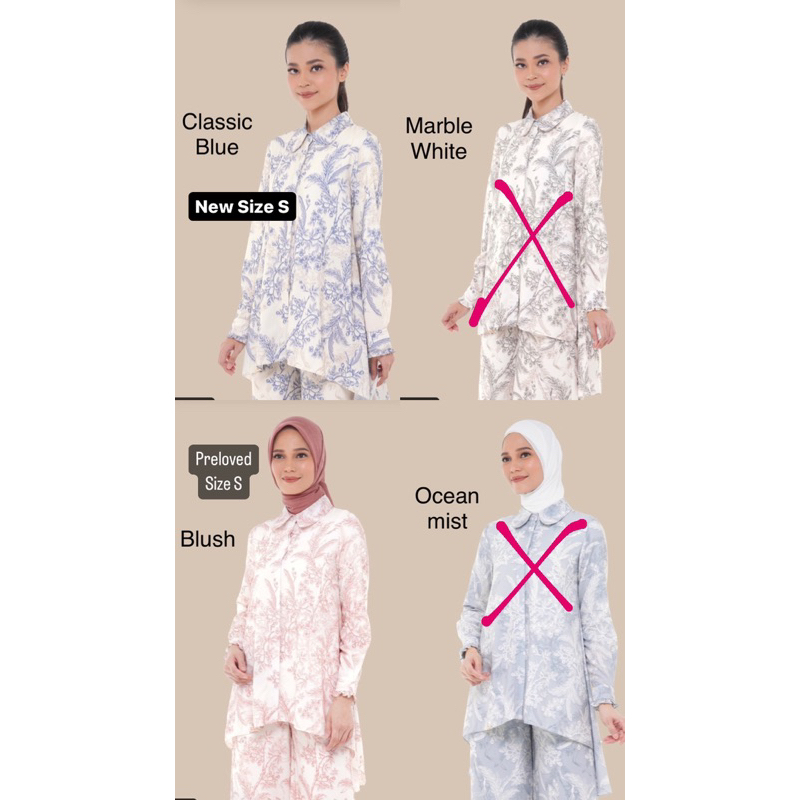Siap Kirim Ruby Tunik blush S & Classic blue S by Wearing Klamby WearingKlamby