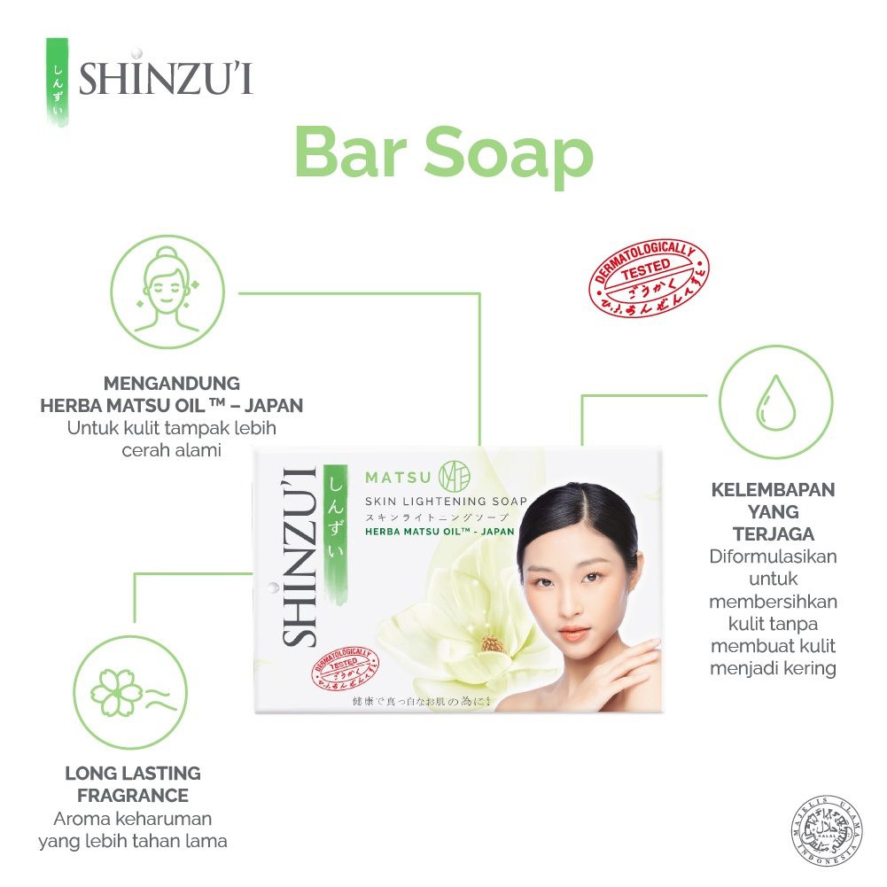 Shinzu'i Sabun Batang 85gr | Skin Lightening Soap Bar Shinzui